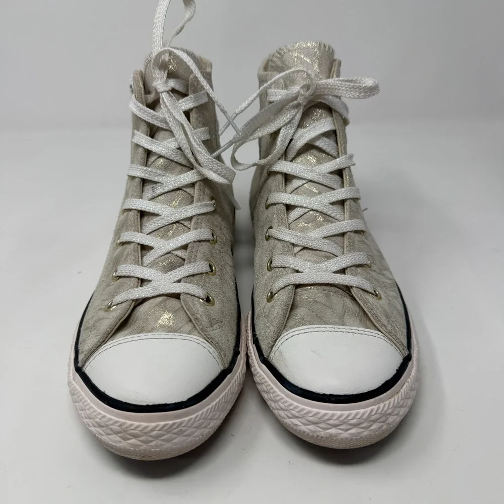 Converse Chuck Taylor Ctas Side Zipper Gold Brush Junior Girls Size 5